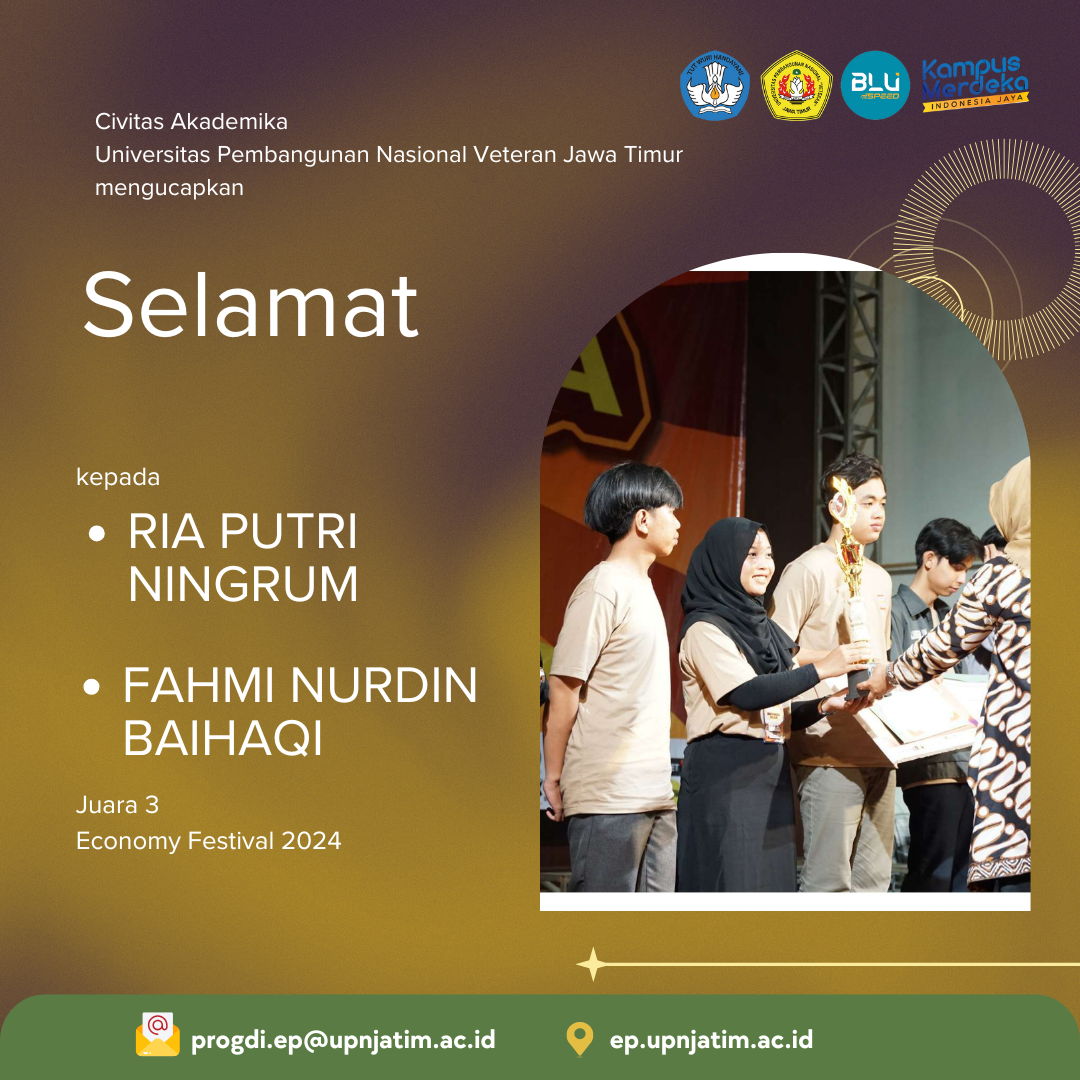 Juara 2 Economy Festival 2024 Fakultas Ekonomi Universitas Islam Negeri Maulana Malik Ibrahim Malang