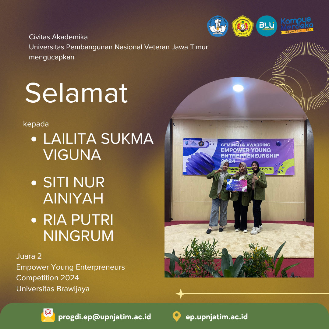 Juara 2 Empower Young Entrepreneurs Competition Universitas Brawijaya